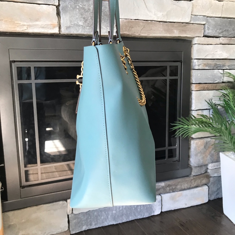 Coach Signature Chain Central Leather Tote, - Picture 7 of 16